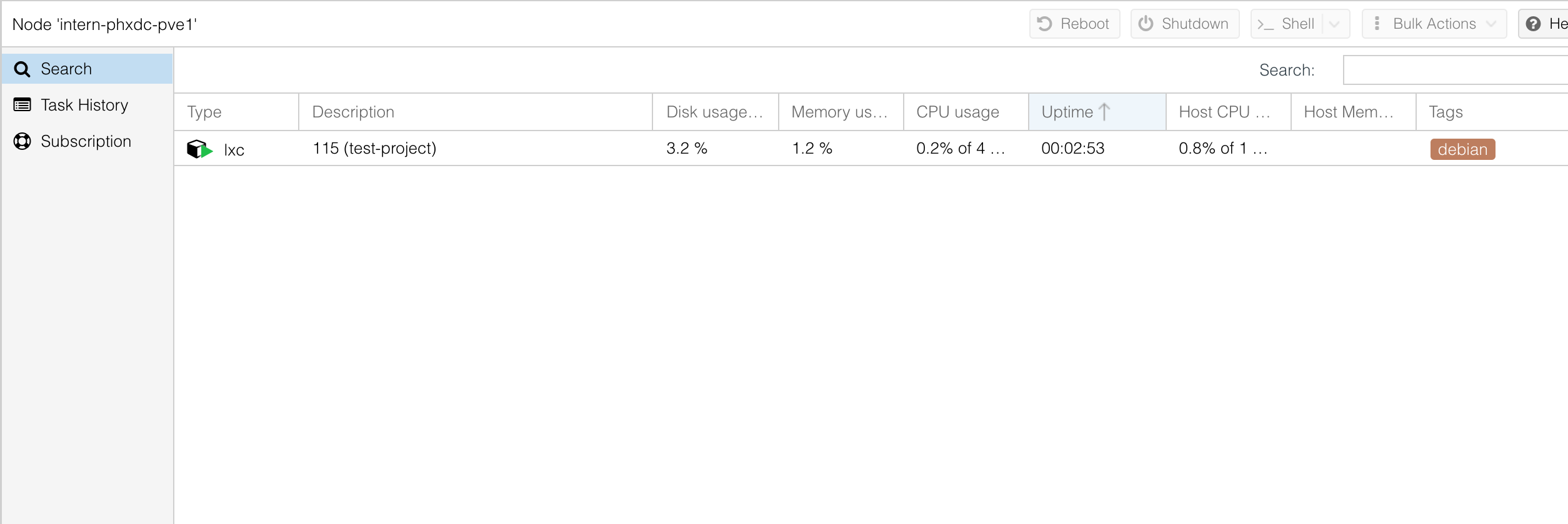 Proxmox Container Dashboard